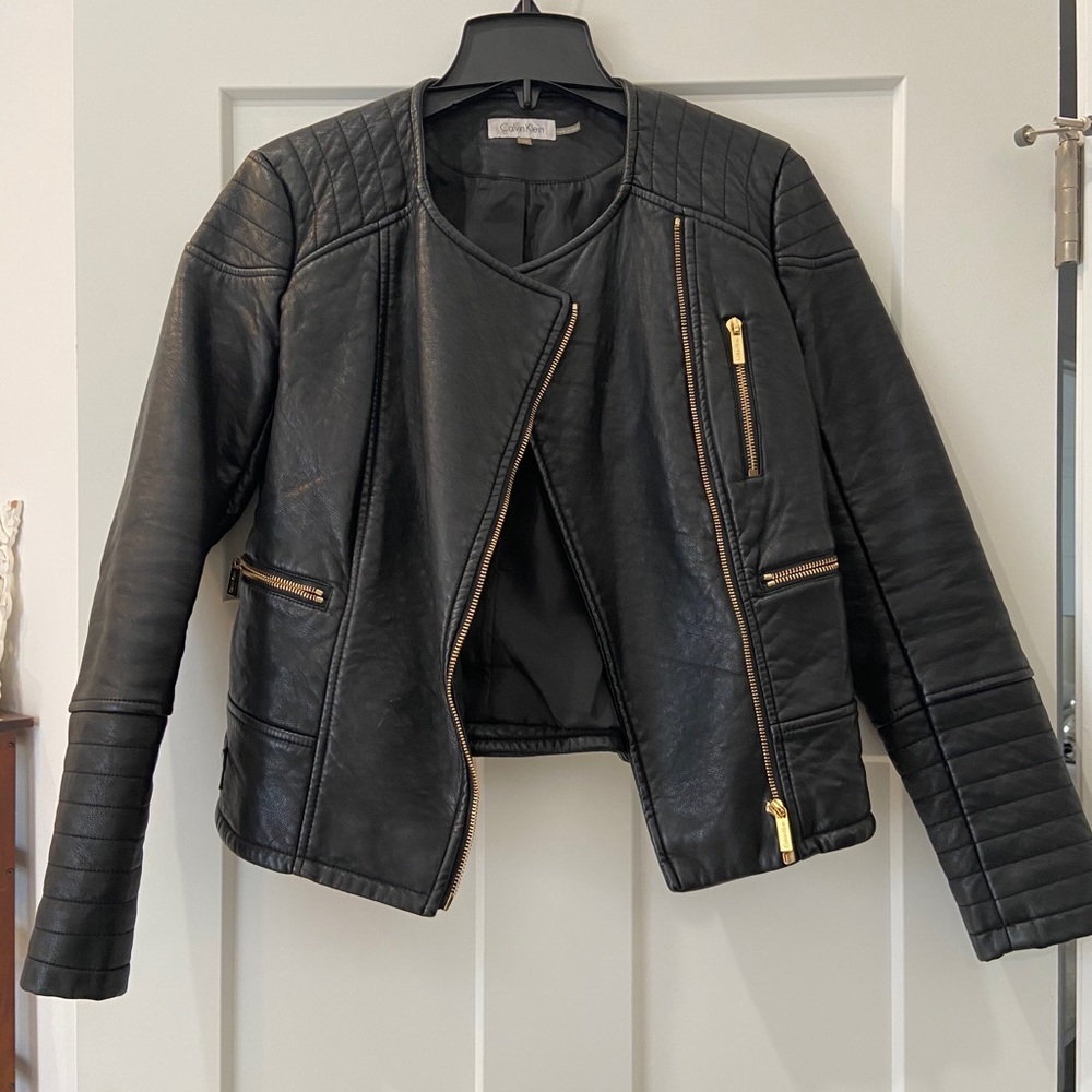 Calvin Klein leather jacket, size xs